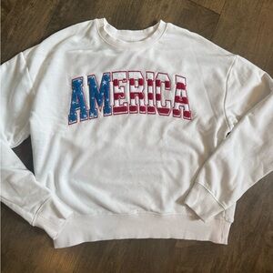 🇺🇸 Thread & Supply America Terry Letter Sweatshirt - Sz S - 4th of July Festive